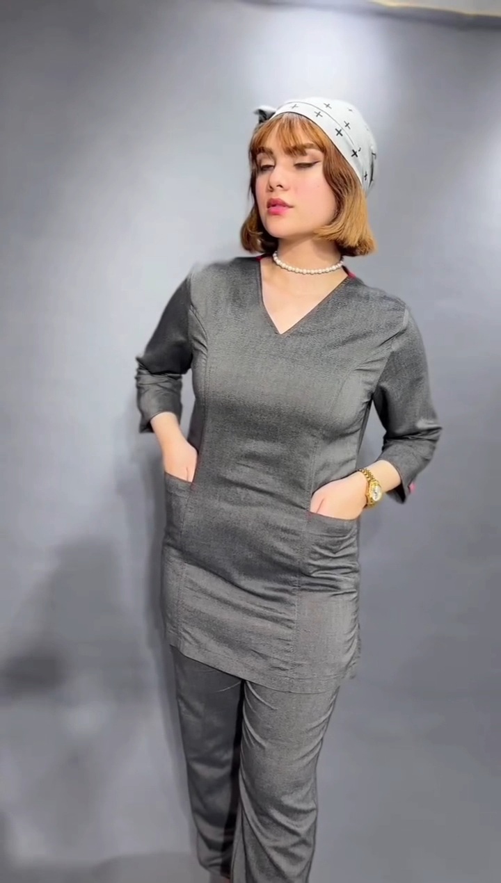 تونیک و شلوار یوفلکس طوسی