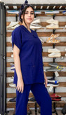 اسکراب شلوار یوفلکس آبی کاربنی